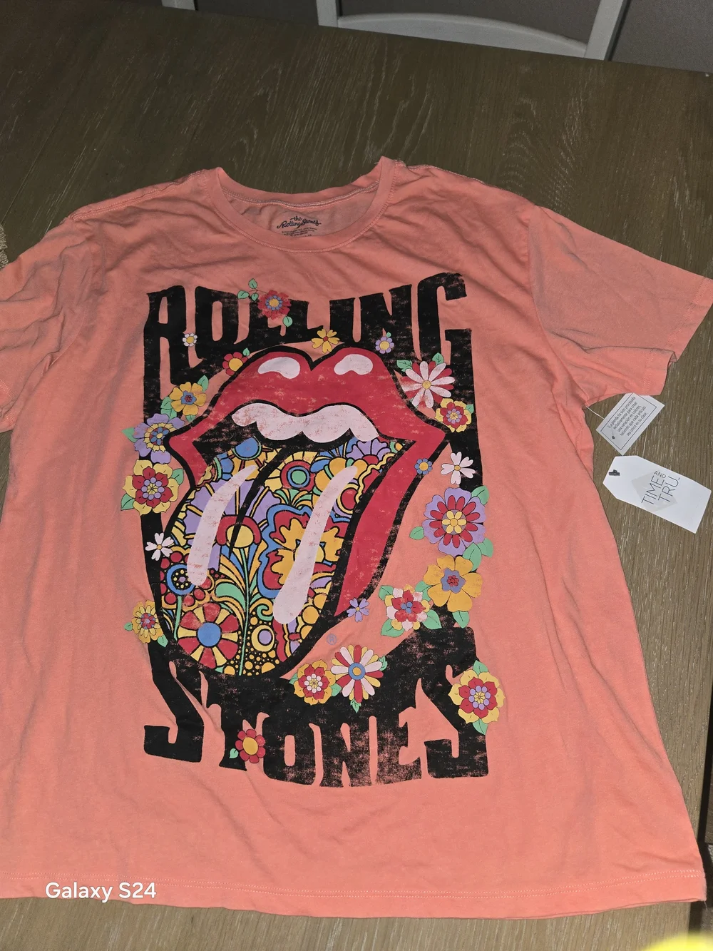 the Rolling Stones Short-Sleeve Graphic Tee with Colorful Lip Motif Womens L New